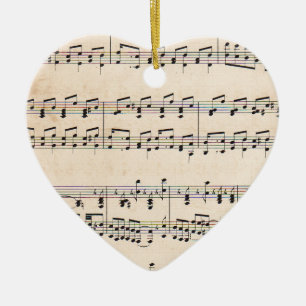 Notenblatt mit Vintage-Noten Keramikornament
