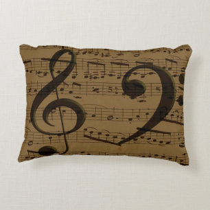 Notenblatt mit Violinschlüssel Klassiker  Dekokissen