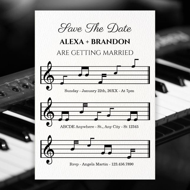 Notenblatt Noten Hochzeit Save The Date (Von Creator hochgeladen)