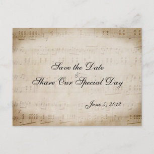 Notenblatt Save-the-Date Postkarte