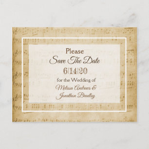 Notenblatt Save-the-Date-Postkarte Ankündigungspostkarte