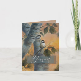 Notenkarte für gesegnete Chickadees (Original) Dankeskarte