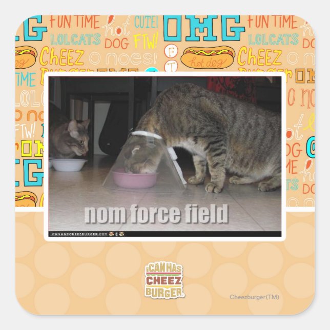 Notenkraftfeld Quadratischer Aufkleber (Vorderseite)