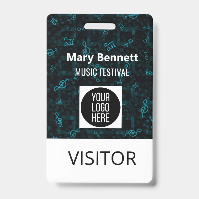 Notenmuster-Schlüsselband | Ausweisclip |  Ausweis (Vorderseite)