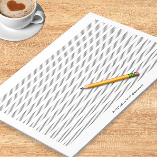 Notenpapier im Querformat mit 12 Notensystemen Notizblock (A tear-off pad of music manuscript paper)