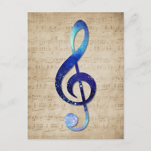 Notenschlüssel Postkarte (Vorderseite)