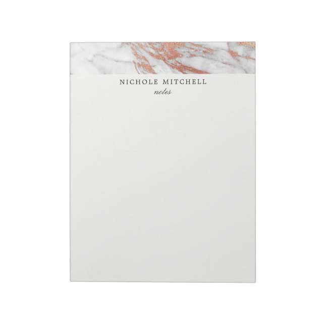 Notepad aus weißem und goldenem Marmor Notizblock (Rotiert)