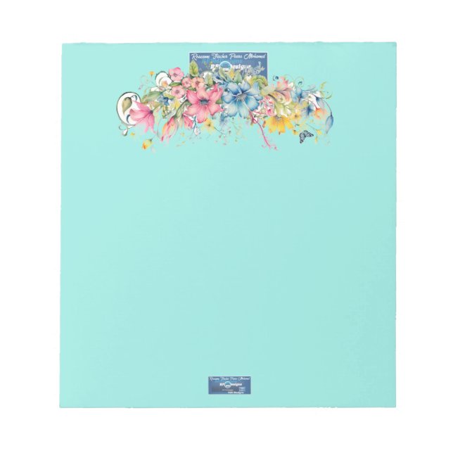 Notepad (Blauer Hinweis2) RFPMDesign ©️ 2024 Notizblock (Vorderseite)