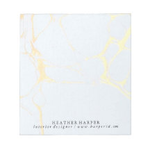 Notepad - Blauer und goldener Marmor