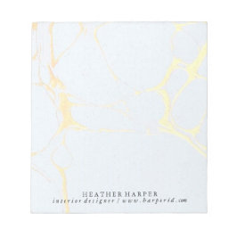 Notepad - Blauer und goldener Marmor Notizblock