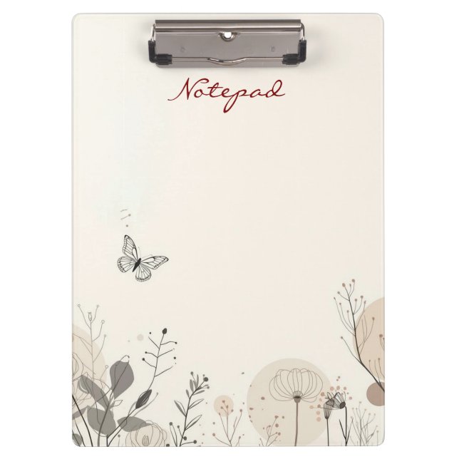 Notepad decorated with wild plant illustrations klemmbrett (Vorderseite)