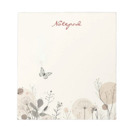 Notepad decorated with wild plant illustrations notizblock