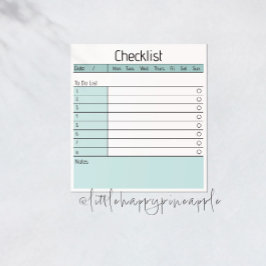 Notepad der täglichen Checkliste Notizblock