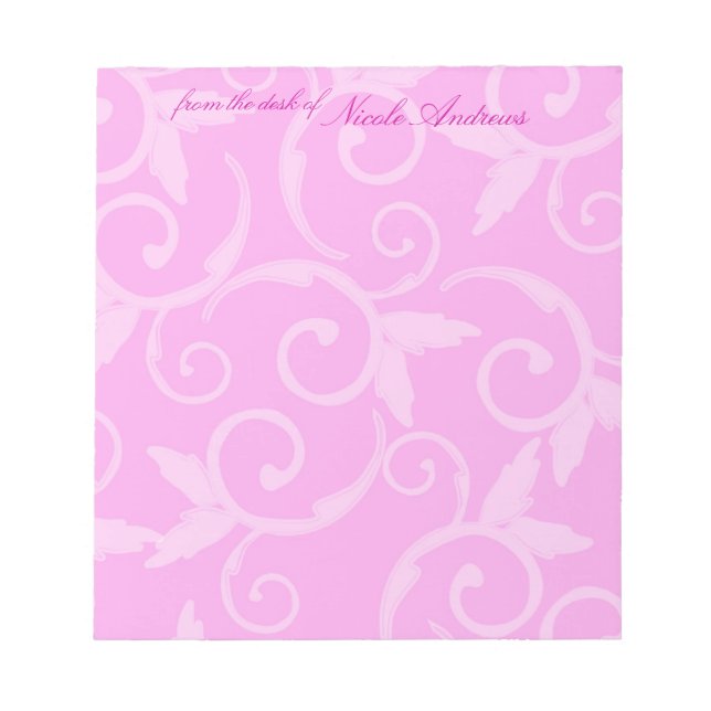 Notepad - Girly Swirl Notizblock (Vorderseite)