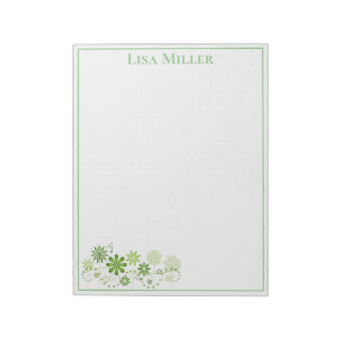 Notepad-Individuelle Name-Floral Notizblock