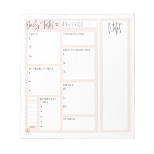 Notepad: Liste der täglichen Aufgaben Notizblock