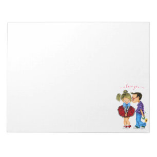 Notepad mit Couple Liebe - Kiss - I Liebe You Notizblock
