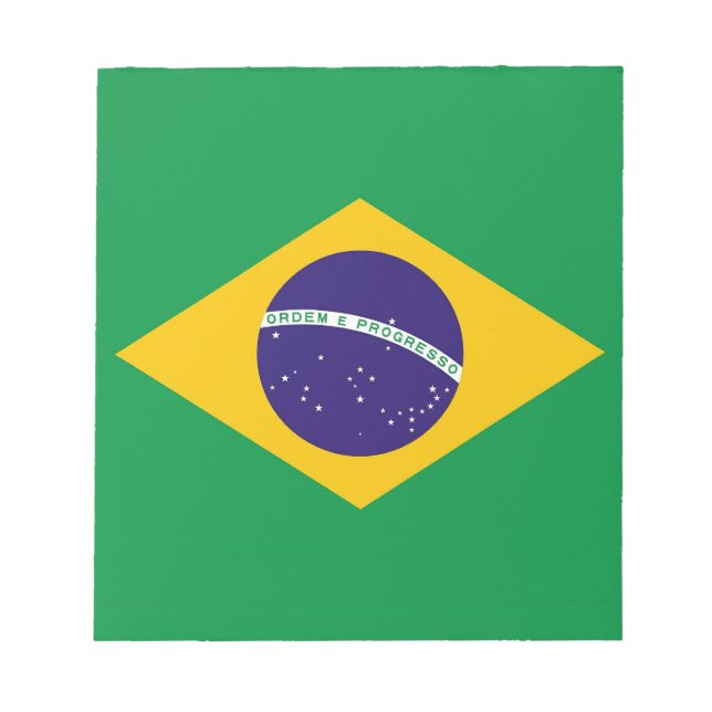 Notepad mit der Flagge Brasiliens Notizblock (Vorderseite)