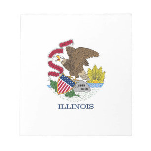 Notepad mit der Flagge des Illinois-Staat Notizblock