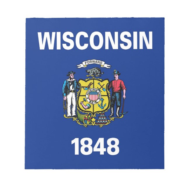Notepad mit der Flagge des Wisconsin-Staat Notizblock (Vorderseite)