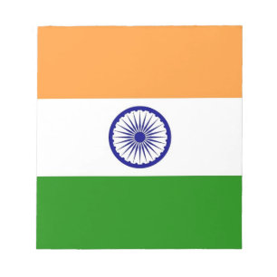 Notepad mit der Flagge Indiens Notizblock