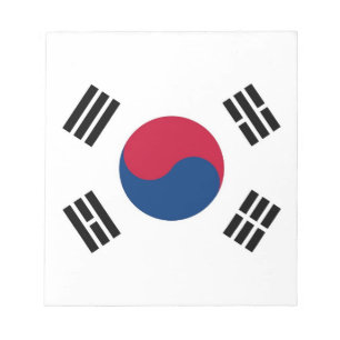 Notepad mit der Flagge Südkoreas Notizblock
