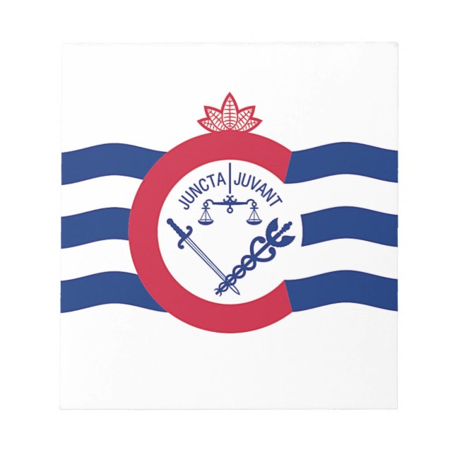 Notepad mit der Flagge von Cincinnati City, USA Notizblock (Vorderseite)