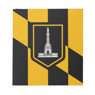 Notepad mit Flagge von Baltimore City, USA Notizblock