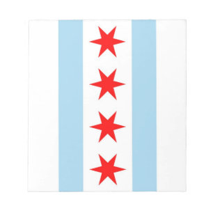 Notepad mit Flagge von Chicago, Illinois-Staat Notizblock