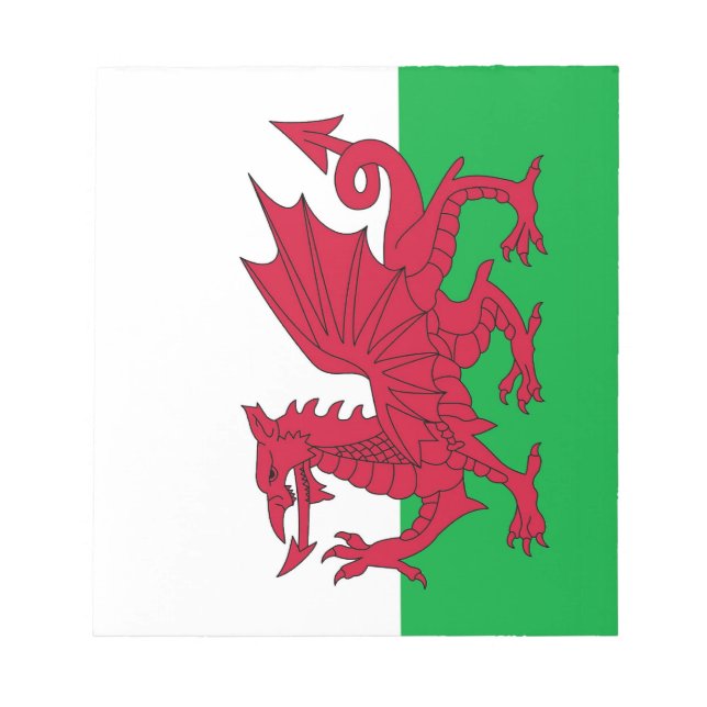 Notepad mit Flagge von Wales Notizblock (Vorderseite)