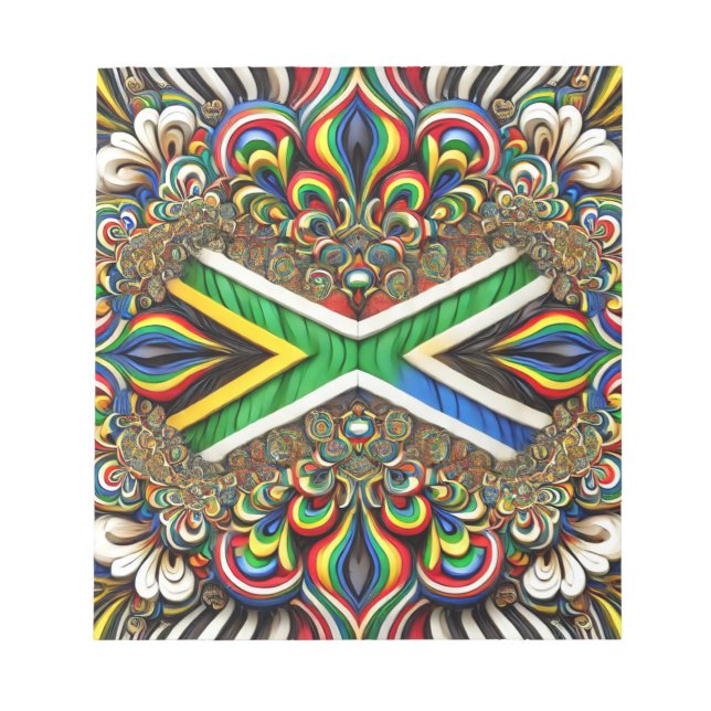 Notepad mit südafrikanischen Farben Modernes Desig Notizblock (Vorderseite)