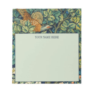 NOTEPAD MIT WILLIAM MORRIS "PHEASANT" DESIGN NOTIZBLOCK