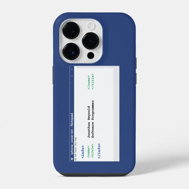 Notepad-Programmierer-Format-Computerexperte iPhone Hülle (Rückseite)