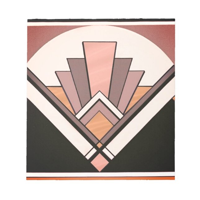 Notepad - Sangria Art Deco Fan Design Notizblock (Vorderseite)