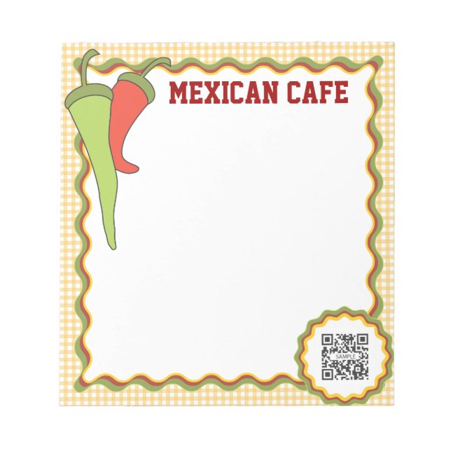 Notepad Template Mexican Food Notizblock (Vorderseite)