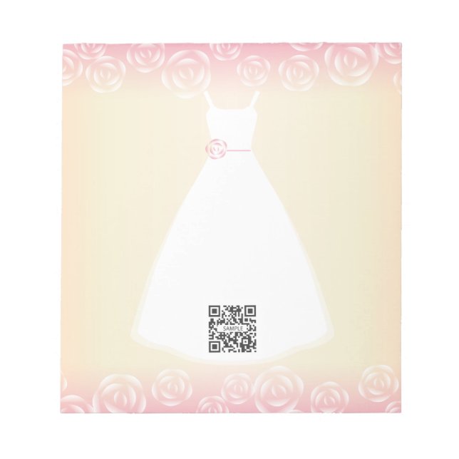 Notepad Template Wedding Dress Notizblock (Vorderseite)
