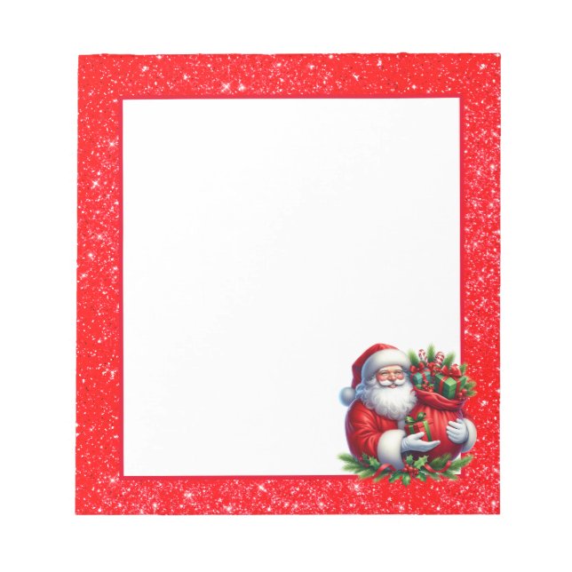 Notepad-Weihnachts-Glitzer Weihnachts-Notepad Notizblock (Vorderseite)