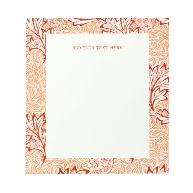 NOTEPAD : WILLIAM MORRIS : APPLE NOTIZBLOCK (Vorderseite)