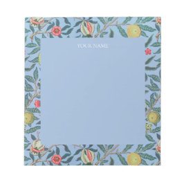 NOTEPAD : WILLIAM MORRIS : "BLAUE POMEGRANATES" NOTIZBLOCK