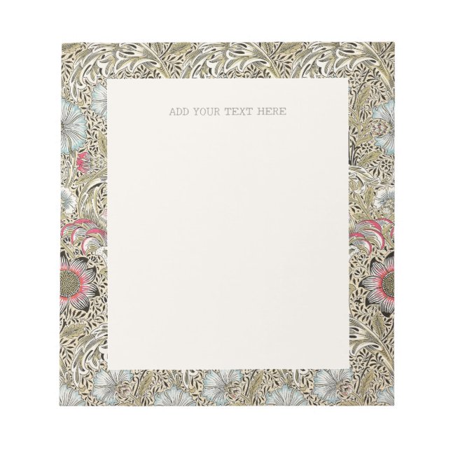 NOTEPAD : WILLIAM MORRIS : CORNCOCKLE NOTIZBLOCK (Vorderseite)