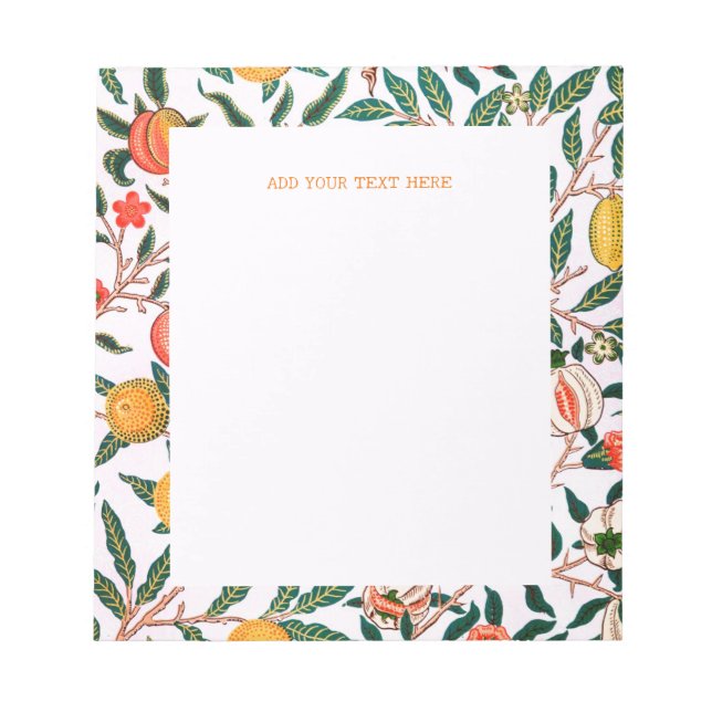 NOTEPAD: WILLIAM MORRIS : POMEGRANATE NOTIZBLOCK (Vorderseite)