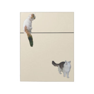 Notepad - Zwei Katzen und eine Zeile Notizblock
