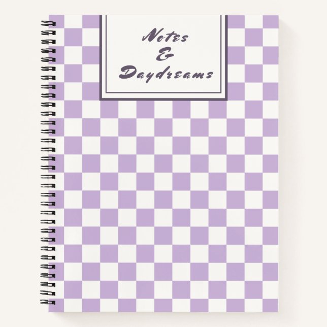Notes & Daydreams | Lavender Coquette Check Notizbuch (Vorderseite)