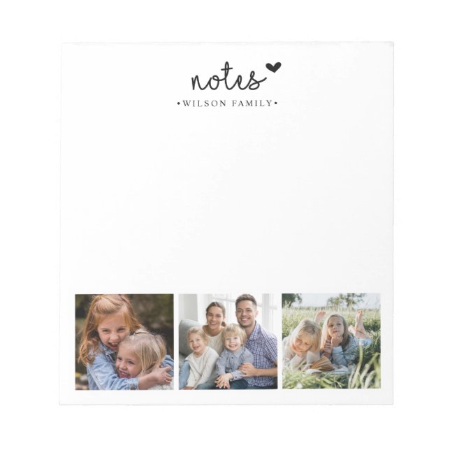 Notes Foto Collage Family  Notizblock (Vorderseite)