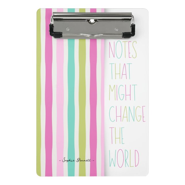 Notes That Might Change the World – Colorful Strip Mini Klemmbrett (Vorderseite)