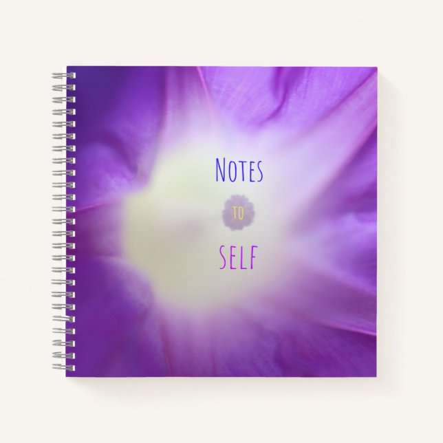 "Notes to self" Lila Morning Glory Notebook Notizbuch (Vorderseite)