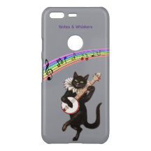 Notes & Whiskers Cat iPhone Case – Light Gray