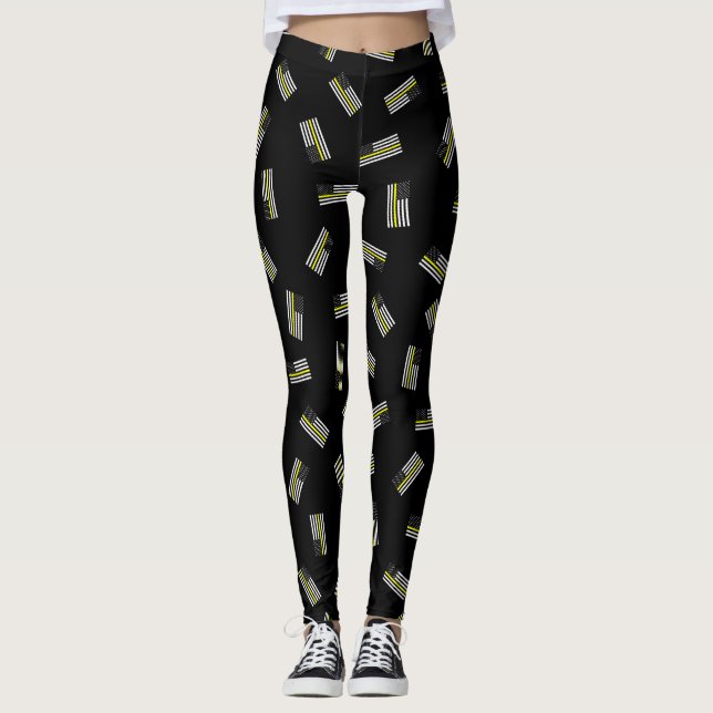 Notfahrdienstleiter-Flaggen-Muster Leggings (Vorderseite)
