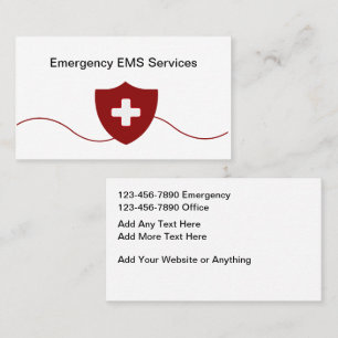 Notfall-EMS-Medizinische Dienstleistungen Visitenk Visitenkarte