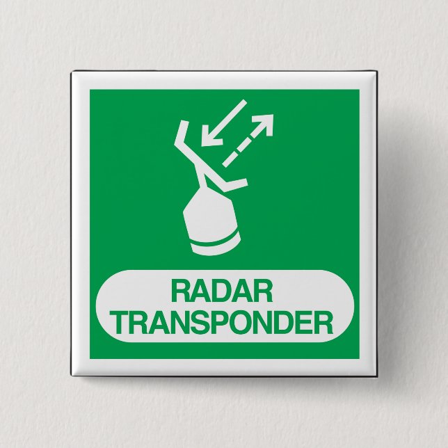 Notfall-Radar-Transponder-Sicherheitsschild Button (Vorderseite)